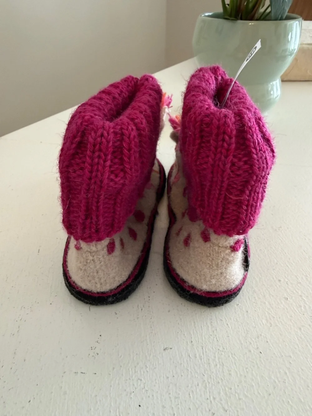 Garnet Hill Kids' Boiled Wool Llama Slipper Boots by Haflinger Sz 08